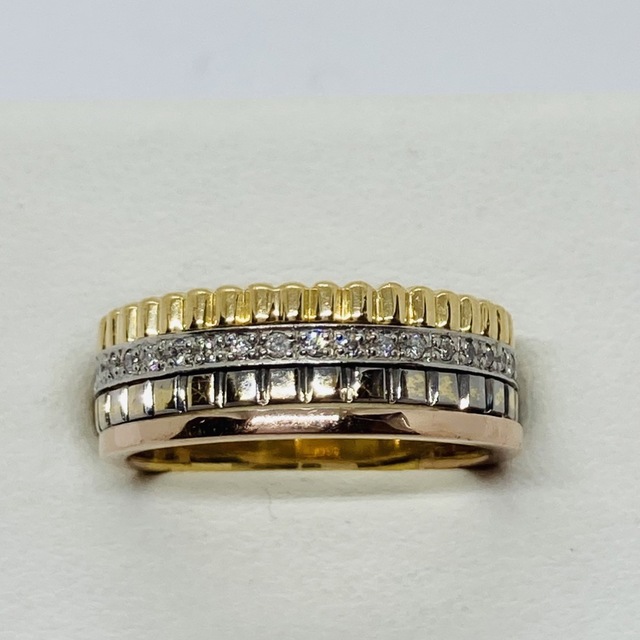 【人気商品】 K18YG/K18PG/Pt900 ダイヤモンド リング D:0.12ct リング(指輪)