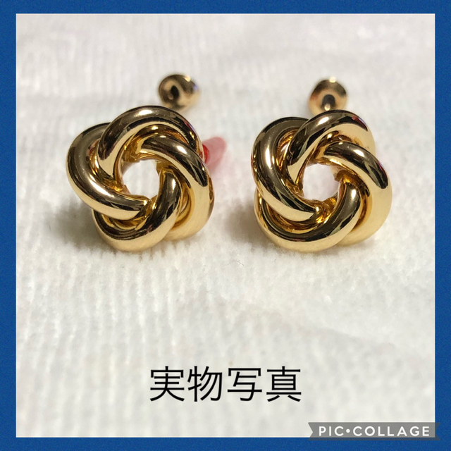 ♥️NEW♥️結び目 ゴールド ピアス パンク ヴィンテージ プレゼント個性的 レディースのアクセサリー(ピアス)の商品写真