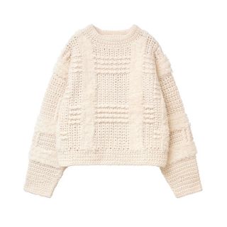 クラネ(CLANE)のwide check hand knit clane(ニット/セーター)