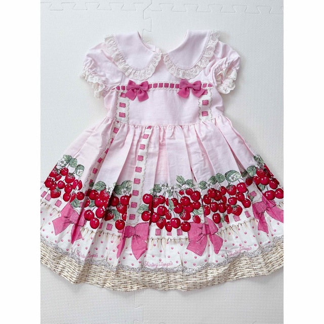 キッズ服女の子用(90cm~)チェリーバスケットワンピース