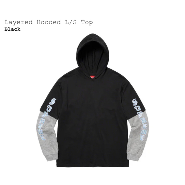 Tシャツ/カットソー(七分/長袖)【新品】Supreme LayeredHoodedグラフィックレイヤードパーカー