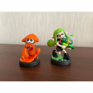 ニンテンドウ(任天堂)のamiibo Splatoonライムグリーンガール＆オレンジイカ(ゲームキャラクター)