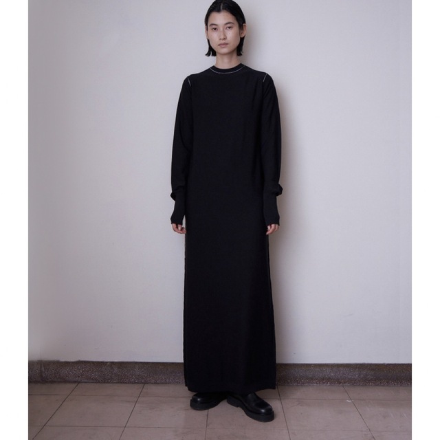 【新品未使用】ENOF イナフ long knit dress ブラック レディースのワンピース(ロングワンピース/マキシワンピース)の商品写真