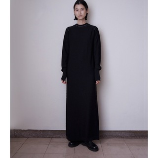【新品未使用】ENOF イナフ long knit dress ブラック(ロングワンピース/マキシワンピース)