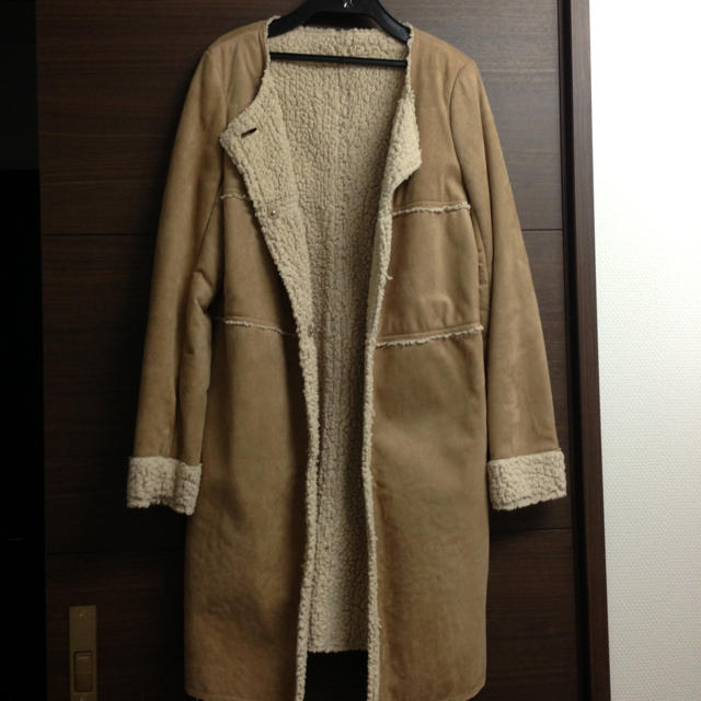着画あり♡ムートンジャケットコート レディースのジャケット/アウター(毛皮/ファーコート)の商品写真