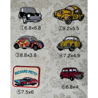 ワッペン　アイロン　車　カー　６コセット(各種パーツ)