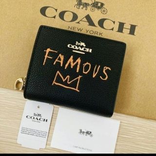 コーチ(COACH)の新品 コーチxジャン ミシェル バスキア限定コラボ二つ折り財布黒FAMOUS★(その他)