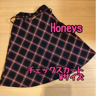 ハニーズ(HONEYS)のハニーズ☆レディース*チェックスカート*M サイズ(ひざ丈スカート)