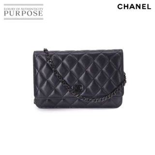 シャネル(CHANEL)のシャネル CHANEL マトラッセ クラシック チェーン ウォレット 長財布 レザー ブラック AP0250 ガンメタ 金具 VLP 90172693(財布)