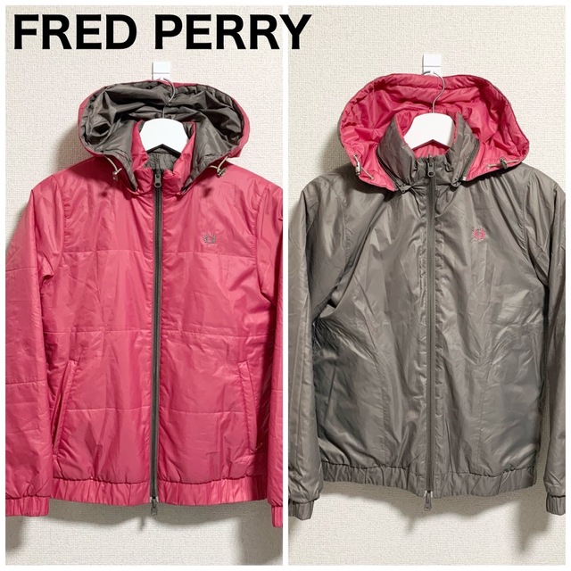 FRED PERRY(フレッドペリー)のフレッドペリー リーバーシブル 中綿ジャケット レディースS パーカー レディースのジャケット/アウター(ブルゾン)の商品写真