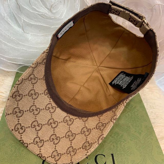 GUCCI ベースボールキャップ GG柄 ロゴワッペン 直売所店舗