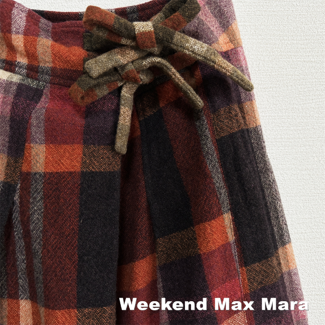 Weekend Max Mara(ウィークエンドマックスマーラ)の【Weekend Max Mara】タータンチェック ラナウール スカート レディースのスカート(ひざ丈スカート)の商品写真