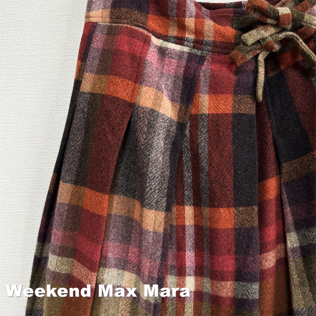 Weekend Max Mara(ウィークエンドマックスマーラ)の【Weekend Max Mara】タータンチェック ラナウール スカート レディースのスカート(ひざ丈スカート)の商品写真