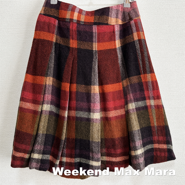 Weekend Max Mara(ウィークエンドマックスマーラ)の【Weekend Max Mara】タータンチェック ラナウール スカート レディースのスカート(ひざ丈スカート)の商品写真