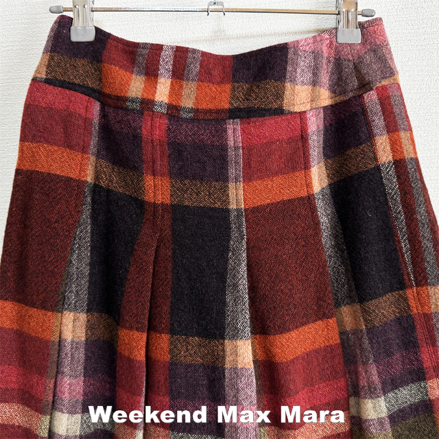 Weekend Max Mara(ウィークエンドマックスマーラ)の【Weekend Max Mara】タータンチェック ラナウール スカート レディースのスカート(ひざ丈スカート)の商品写真