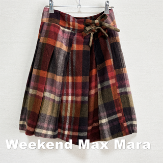 ウィークエンドマックスマーラ(Weekend Max Mara)の【Weekend Max Mara】タータンチェック ラナウール スカート(ひざ丈スカート)