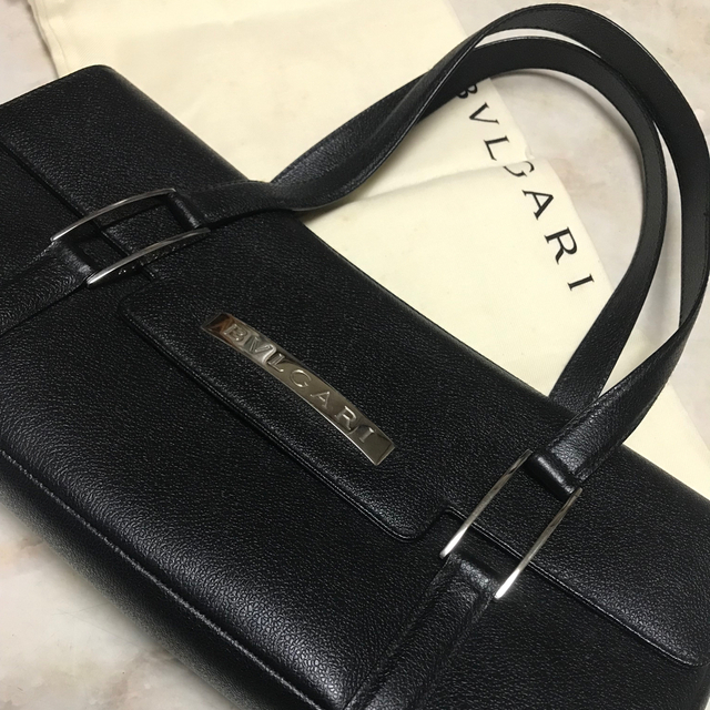 アウトレット 美品 ⬛︎ブルガリ⬛︎ロゴプレートレザーショルダー 肩