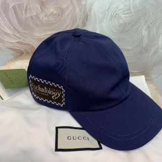 ☆未使用品☆GUCCI グッチ ベースボールキャップ コットン ネイビー-