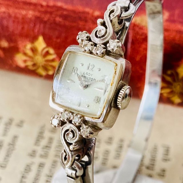 【高級時計ハミルトン】Hamilton 14K 8ダイヤ 手巻き 腕時計