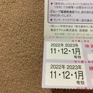 テアトル株主優待券　2023年1月末有効　2枚(その他)