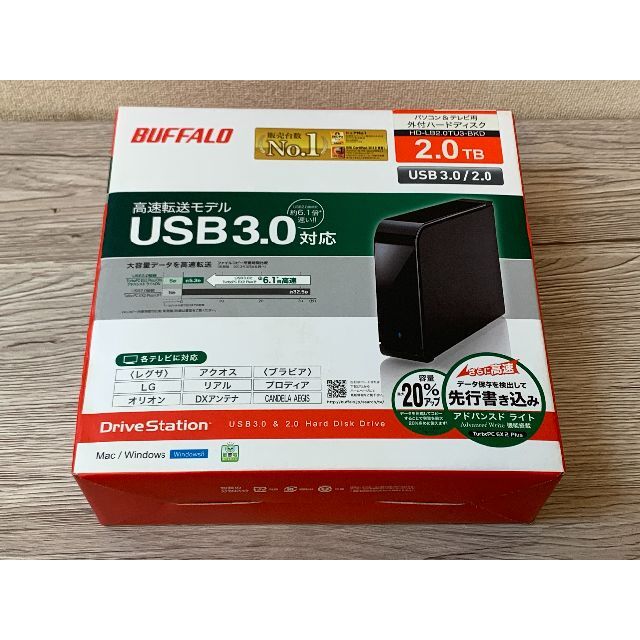 未開封　バッファロー　BUFFALO　外付けHDD　HD-LB2.0TU3