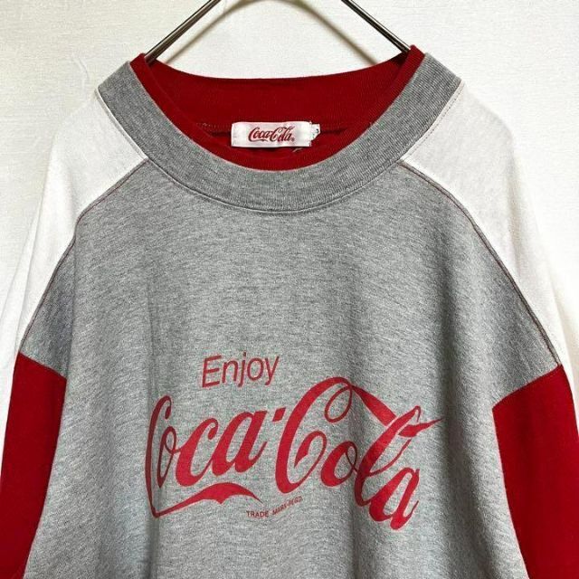 コカ・コーラ(コカコーラ)のコカコーラ スウェット ロンT ビッグロゴ プリント マルチカラー ゆるダボ メンズのトップス(スウェット)の商品写真