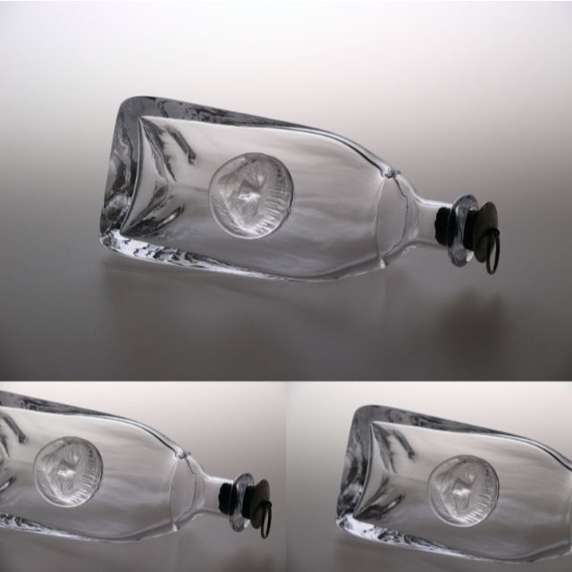 エリックホグラン　三角ボトル デキャンタ 花瓶　北欧 ヴィンテージ ガラスボトル