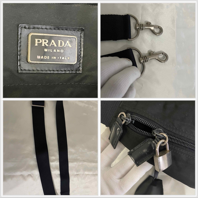 PRADA - PRADA プラダ ボストンバッグ 旅行バッグ 三角プレート 南京錠