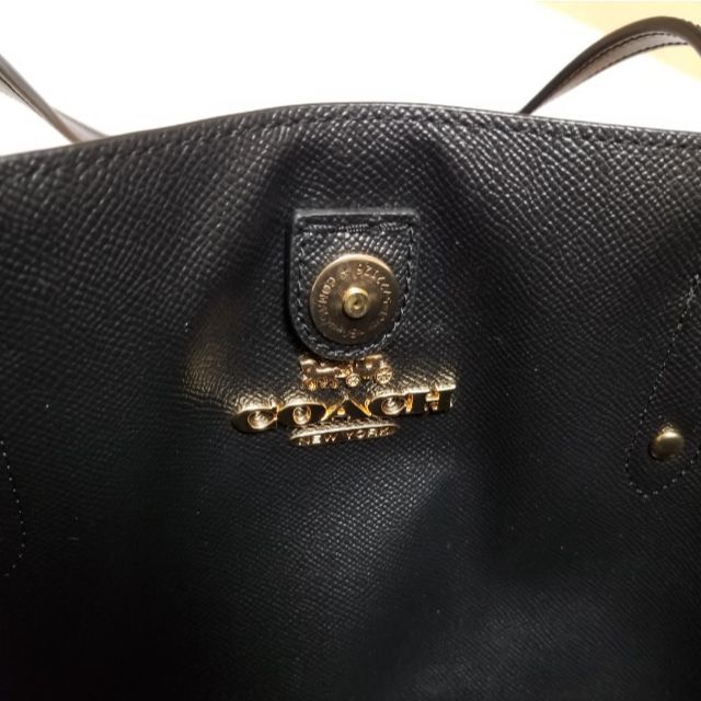 美品COACH  トートバッグ メタリック レザー トート F37153 タグ付