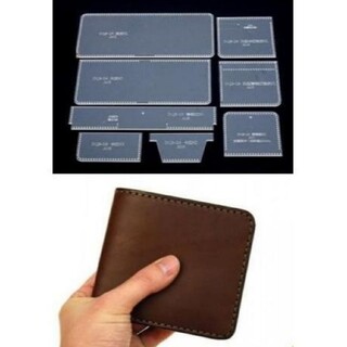 二つ折り 財布 透明 レザークラフト用アクリル型セット(型紙/パターン)