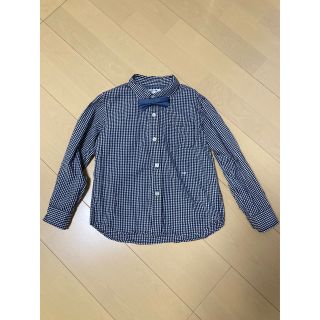 ビーミング ライフストア バイ ビームス(B:MING LIFE STORE by BEAMS)のbming beams ビーミング 蝶ネクタイ付 ギンガムチェックシャツ 120(ブラウス)