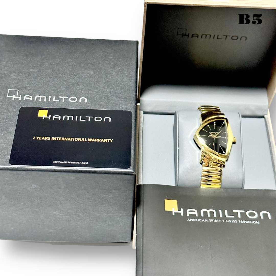 Hamilton - 高級品！ HAMILTON ベンチュラ H243010 ブラック ゴールド 黒金