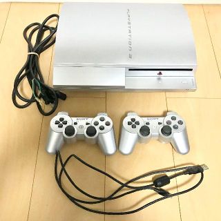 ソニー(SONY)のプレイステーション3本体　320GB（シルバー）コントローラー2つ付き！(家庭用ゲーム機本体)