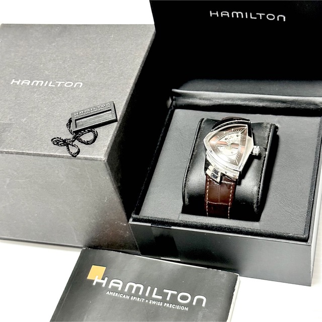 人気品！ HAMILTON ベンチュラ オートマチック H245150 レザー茶