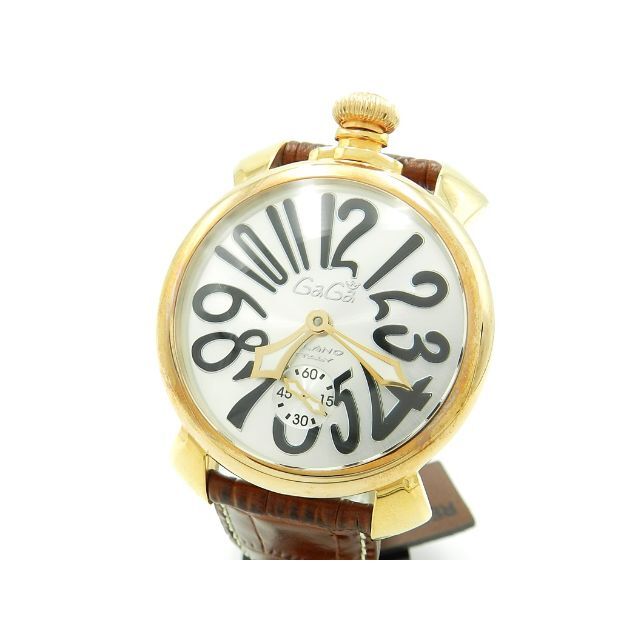未使用 正規品 ガガミラノ 手巻き 時計 48mm メンズ マヌアーレ シルバー