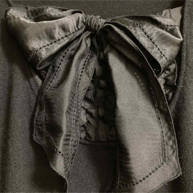 STRAWBERRY-FIELDS(ストロベリーフィールズ)のストロベリーフィールズ　ウールセーター　七分袖　黒/FREE レディースのトップス(ニット/セーター)の商品写真