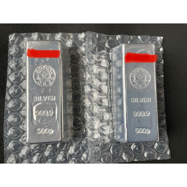 銀 シルバー インゴット 500g × 2本 999 石福金属-