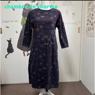 シャンブルドゥシャーム(chambre de charme)の#695 シャンブルドゥシャーム 細コーデュロイ 総柄ワンピ(ロングワンピース/マキシワンピース)