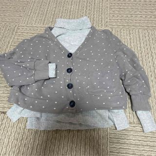 ザラキッズ(ZARA KIDS)のZARA KIDS タートルネックカットソー &ショート丈カーディガン2点セット(カーディガン)