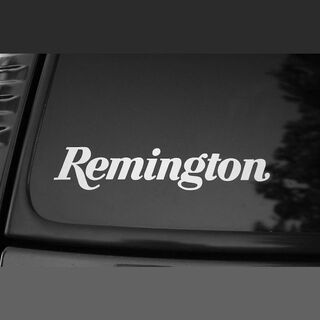 レミントン Remington デカール ステッカー 耐水仕様 白文字 15cm(カスタムパーツ)