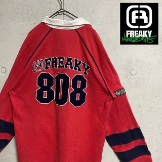 FREAKY - FREAKY/フリーキー　ラガーシャツ　ポロシャツ　ユニセックス　メンズXL