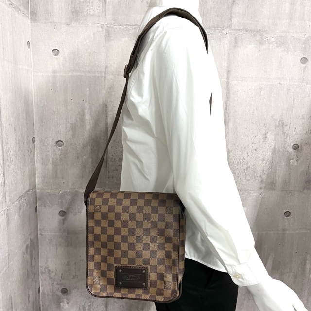 LOUIS VUITTON ルイヴィトン ショルダーバッグ ダミエ ブルックリンPM ブラウン 茶 かばん 鞄 N51210    ブラウン金具 メンズ 人気【品】