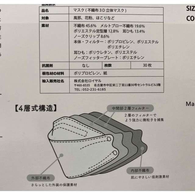 立体マスク　小さめ29枚 インテリア/住まい/日用品の日用品/生活雑貨/旅行(日用品/生活雑貨)の商品写真