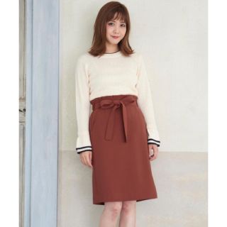 マジェスティックレゴン(MAJESTIC LEGON)の田中里奈着用＊リボン付きIラインスカート(ひざ丈スカート)