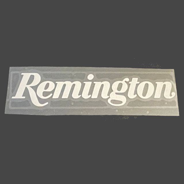 レミントン Remington デカール ステッカー 耐水仕様 白 150mm エンタメ/ホビーのミリタリー(カスタムパーツ)の商品写真