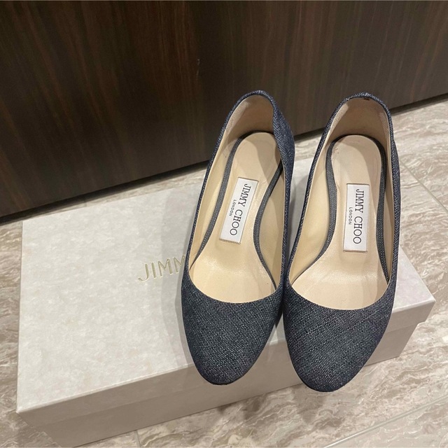 JIMMY CHOO ジミーチュウ　パンプス　34.5  インディゴデニム