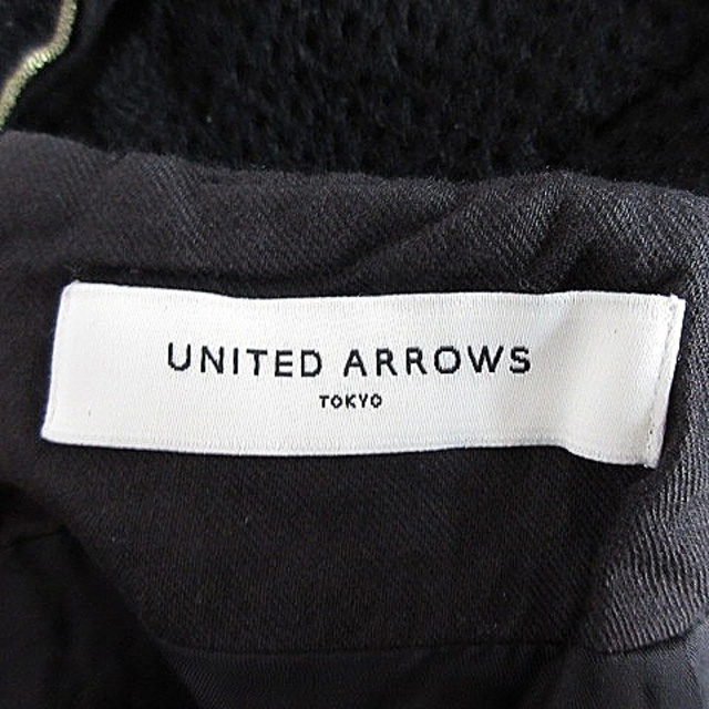 UNITED ARROWS(ユナイテッドアローズ)のユナイテッドアローズ スカート 台形 ひざ丈 ウール 薄手 ライン 36 黒 金 レディースのスカート(ひざ丈スカート)の商品写真