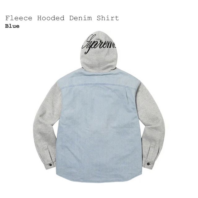 【新品タグ付】supreme Fleece Hooded Denim Shirt 4