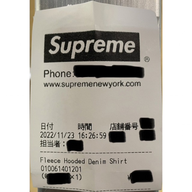 【新品タグ付】supreme Fleece Hooded Denim Shirt 2