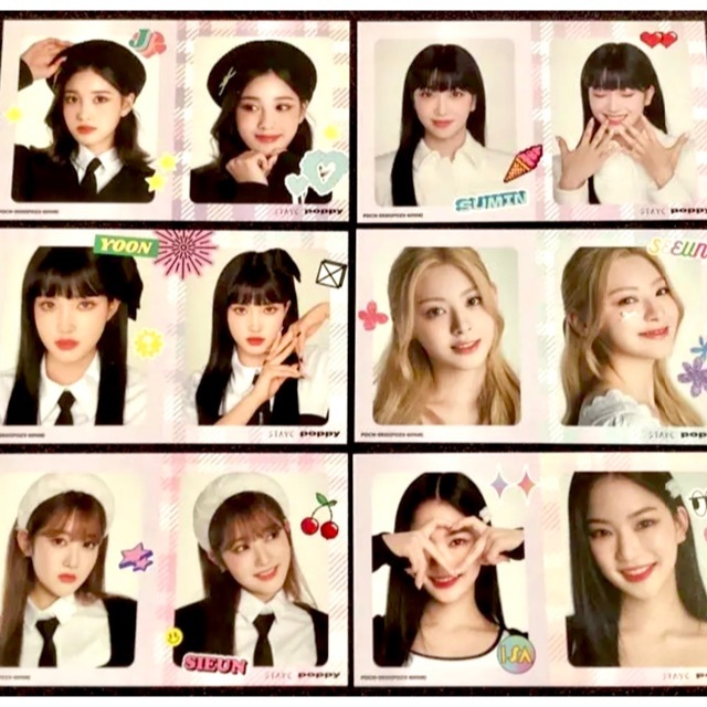stayc poppy JAPAN 2カット トレカ ユニバ 特典 6種 コンプの stayc poppy JAPAN 2カット トレカ ユニバ 特典 6種 コンプの